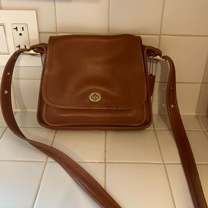 Coach saddle color used shoulder strap leather bag